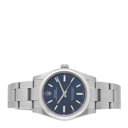 Rolex Stainless Steel 34mm Oyster Perpetual Watch Bright Blue 124200 2 of 5
