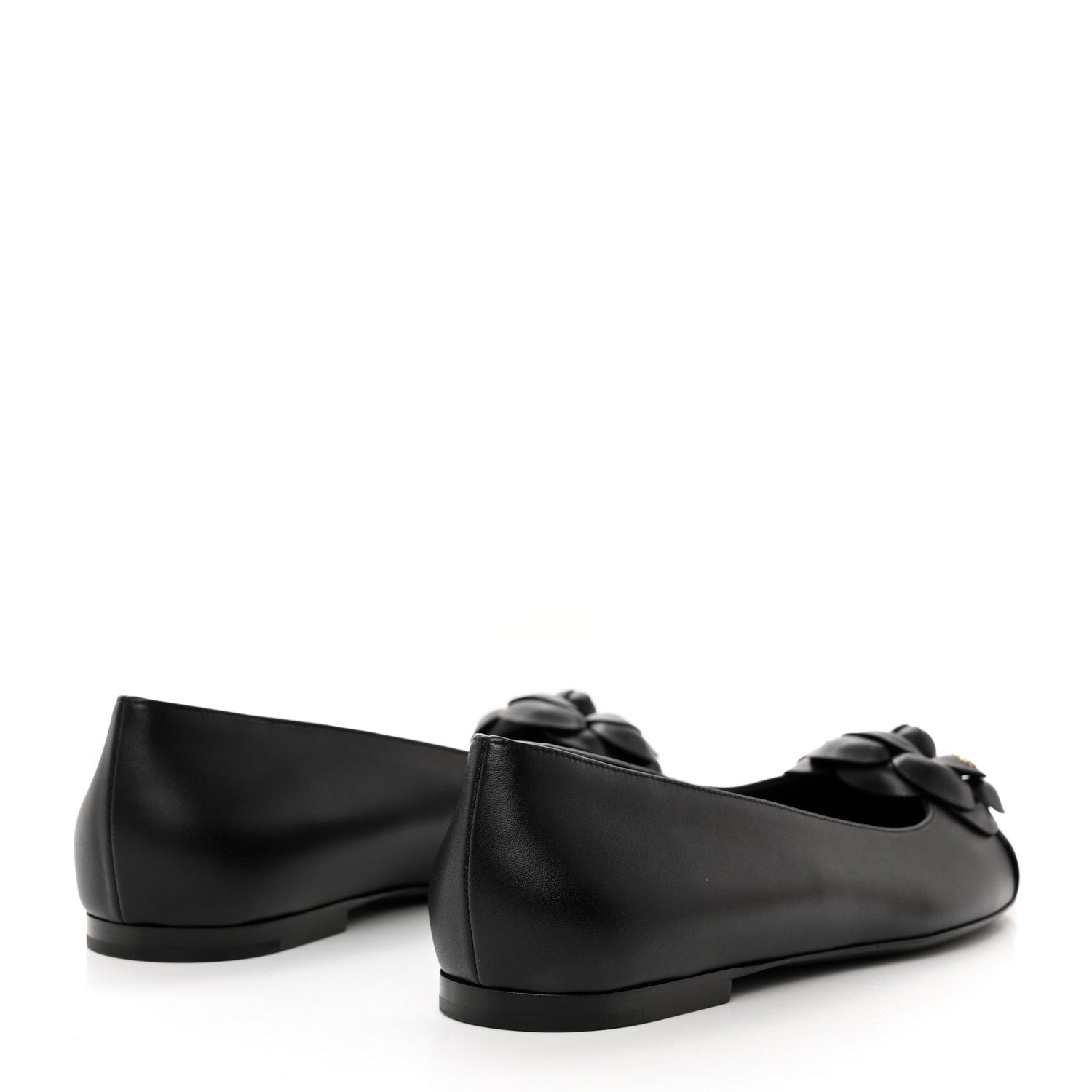 Chanel Lambskin Patent Cap Toe Camellia Ballerina Flats 41 Black 4 of 9