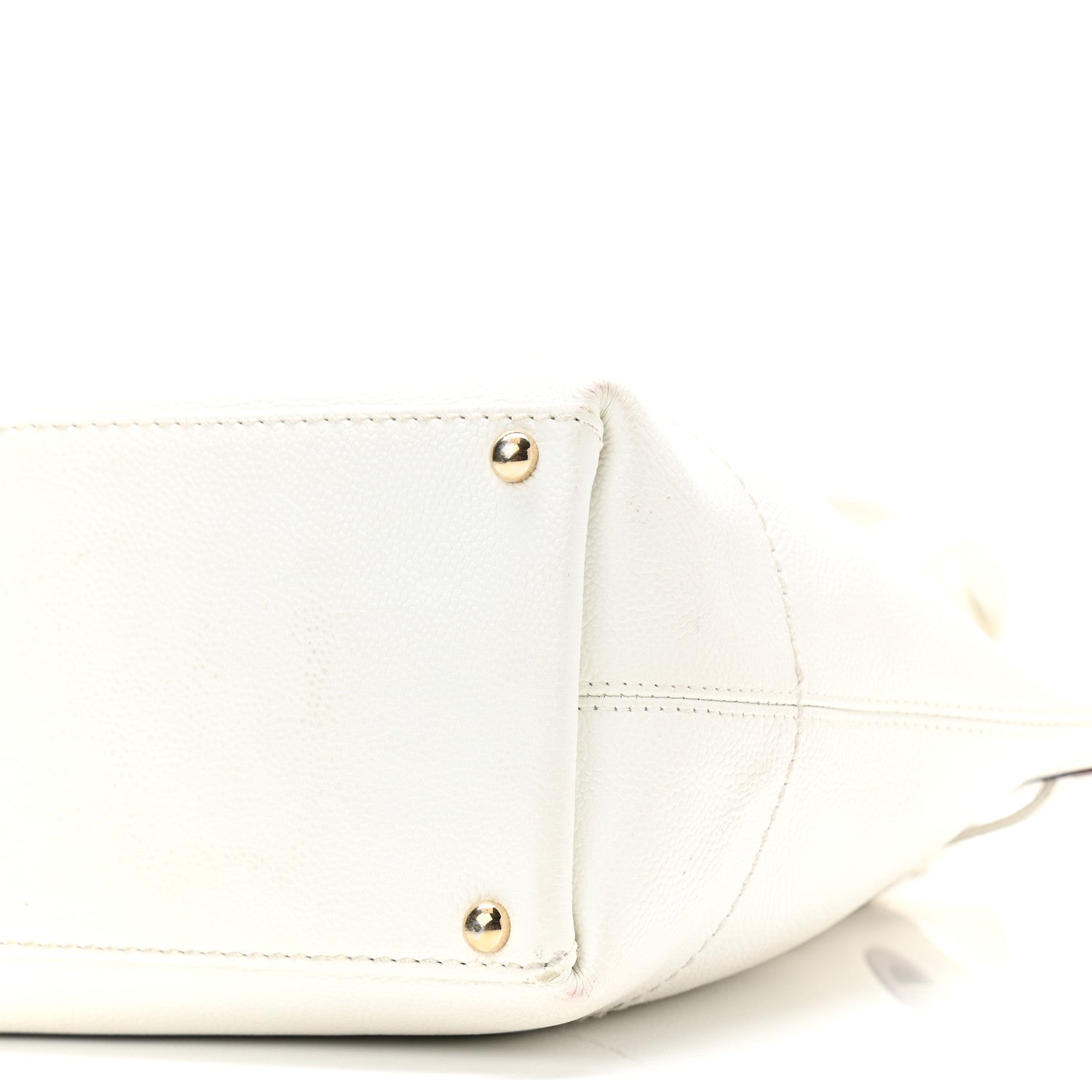 Chanel Caviar Wood Drawstring Bucket Bag White 10 of 15