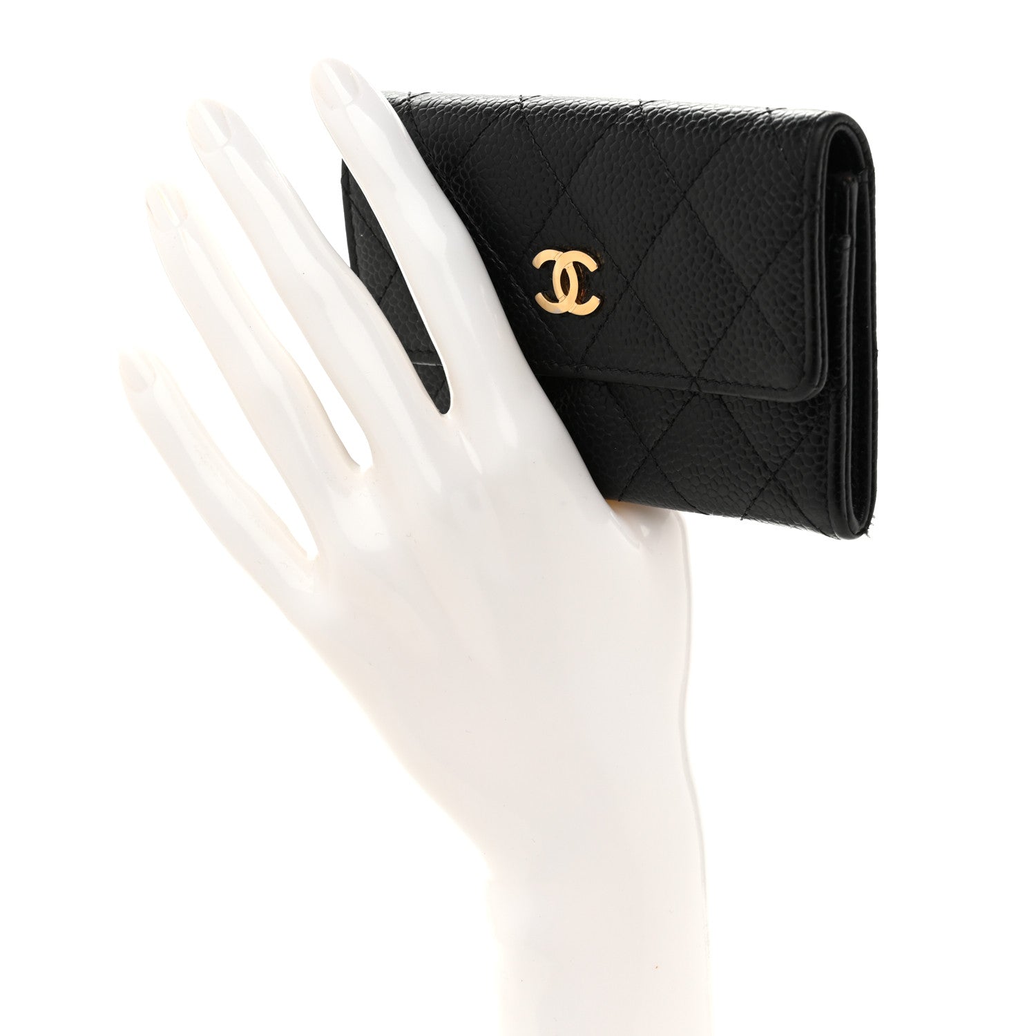 Chanel Caviar Quilted Flap Card Holder Black 2 of 10