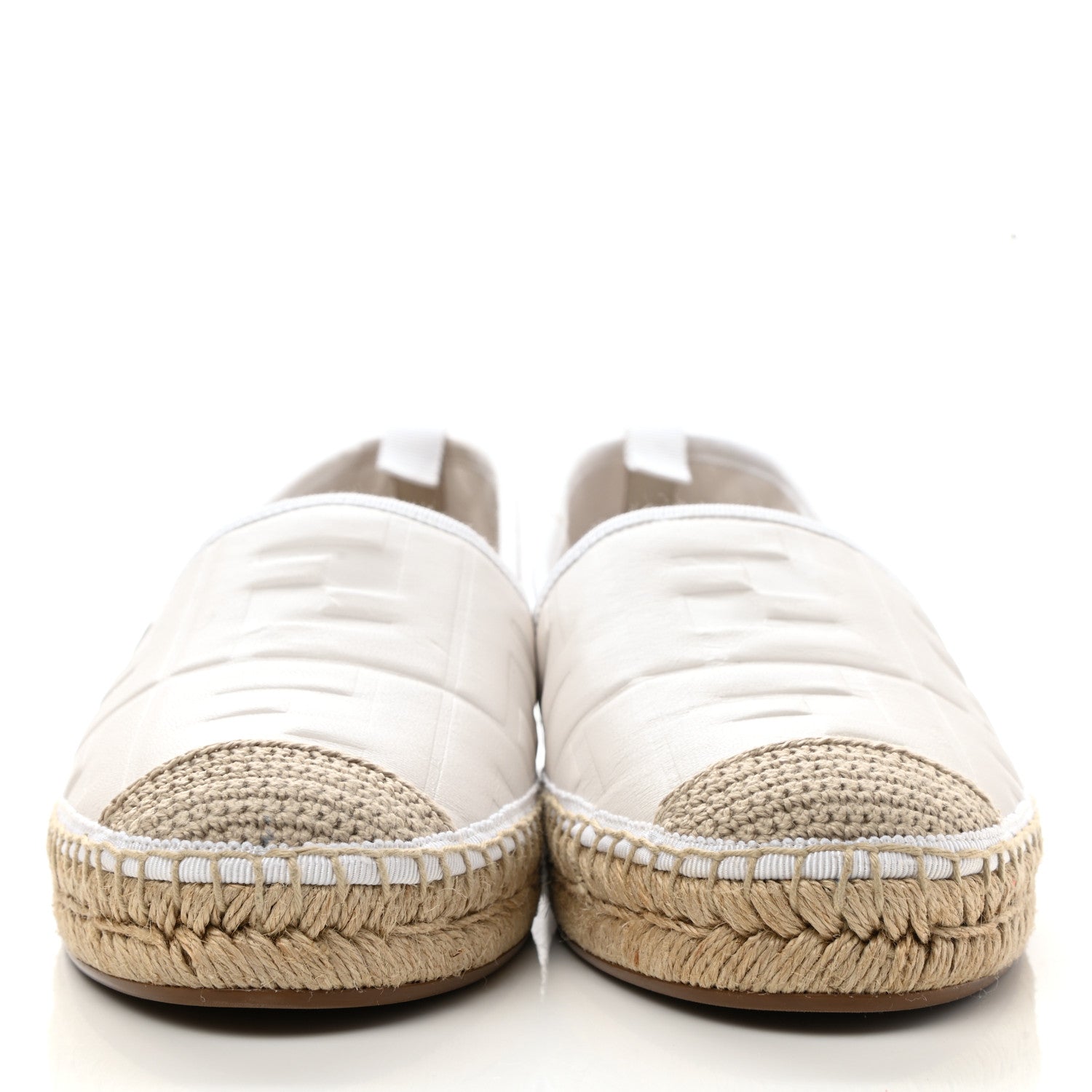 Fendi Nappa FF Embossed Espadrilles 41 Snow 2 of 12