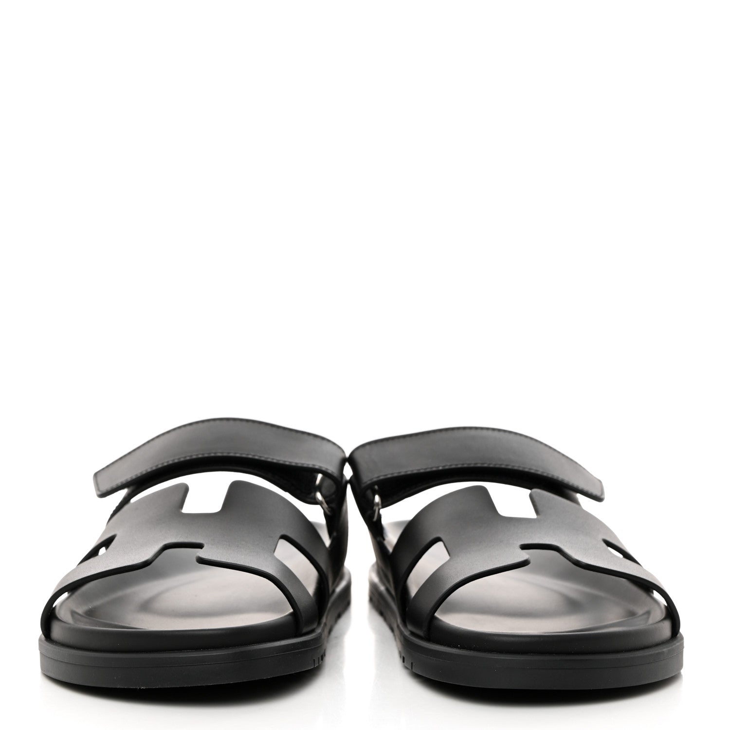 Hermes Calfskin Womens Chypre Sandals 38 Black 2 of 9