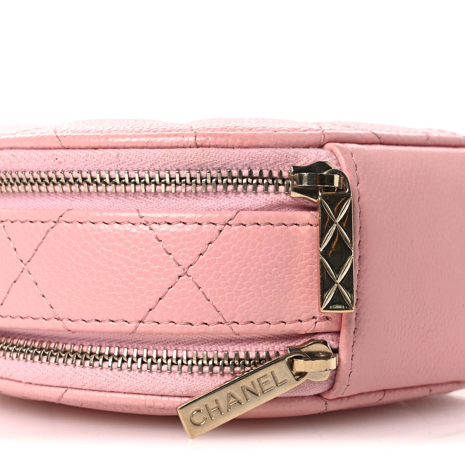Chanel Caviar Quilted Round Handle With Care Vanity With Chain Pink 9 of 13