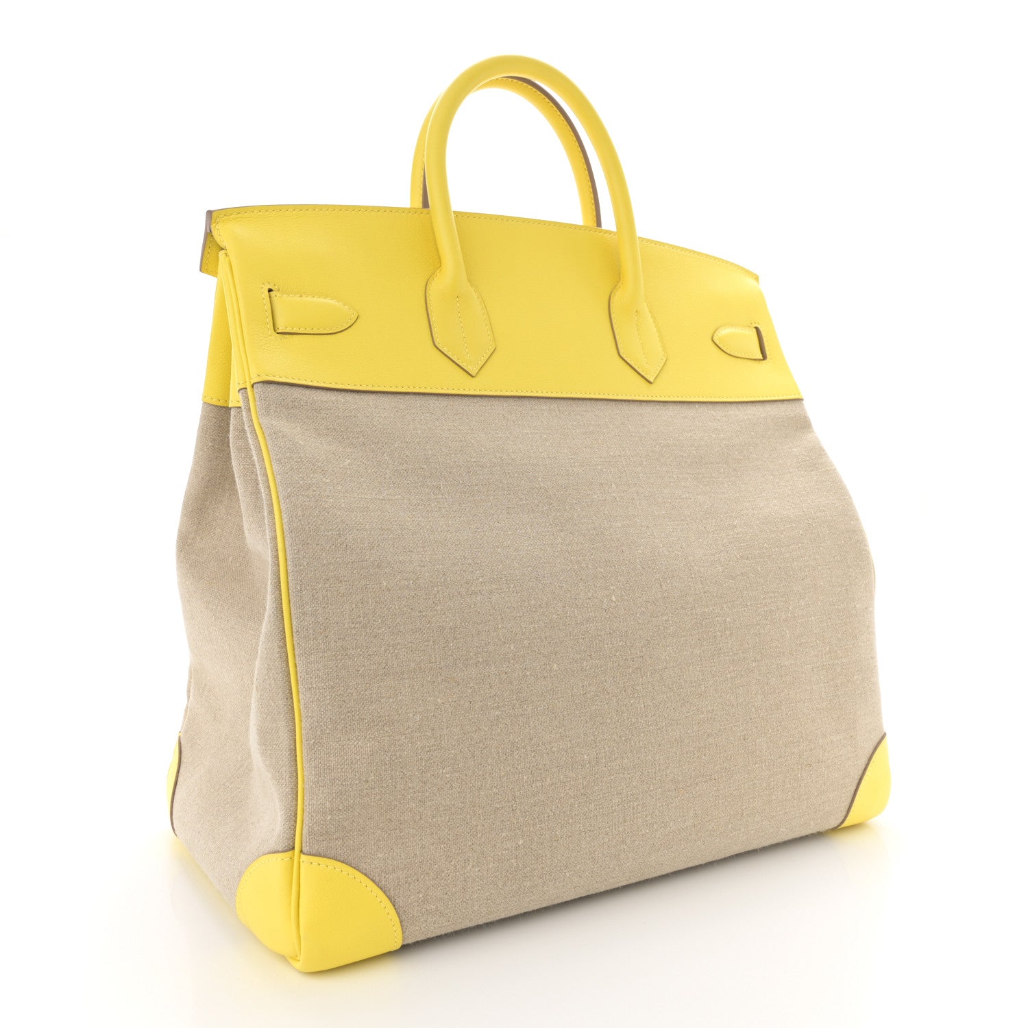 Hermes Toile De Camp Evercolor HAC Birkin 40 Ficelle Lime 3 of 12