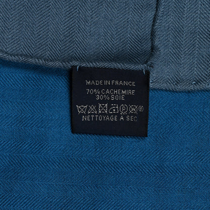 Hermes Cashmere Silk Libre Comme Pegase Shawl 140 Bleu Cobalt White 6 of 6