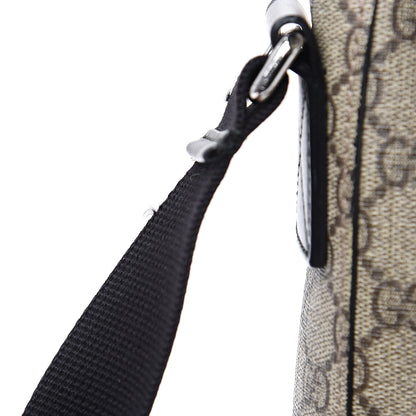 Gucci GG Supreme Monogram Single Buckle Flap Messenger Bag Beige Black 13 of 16
