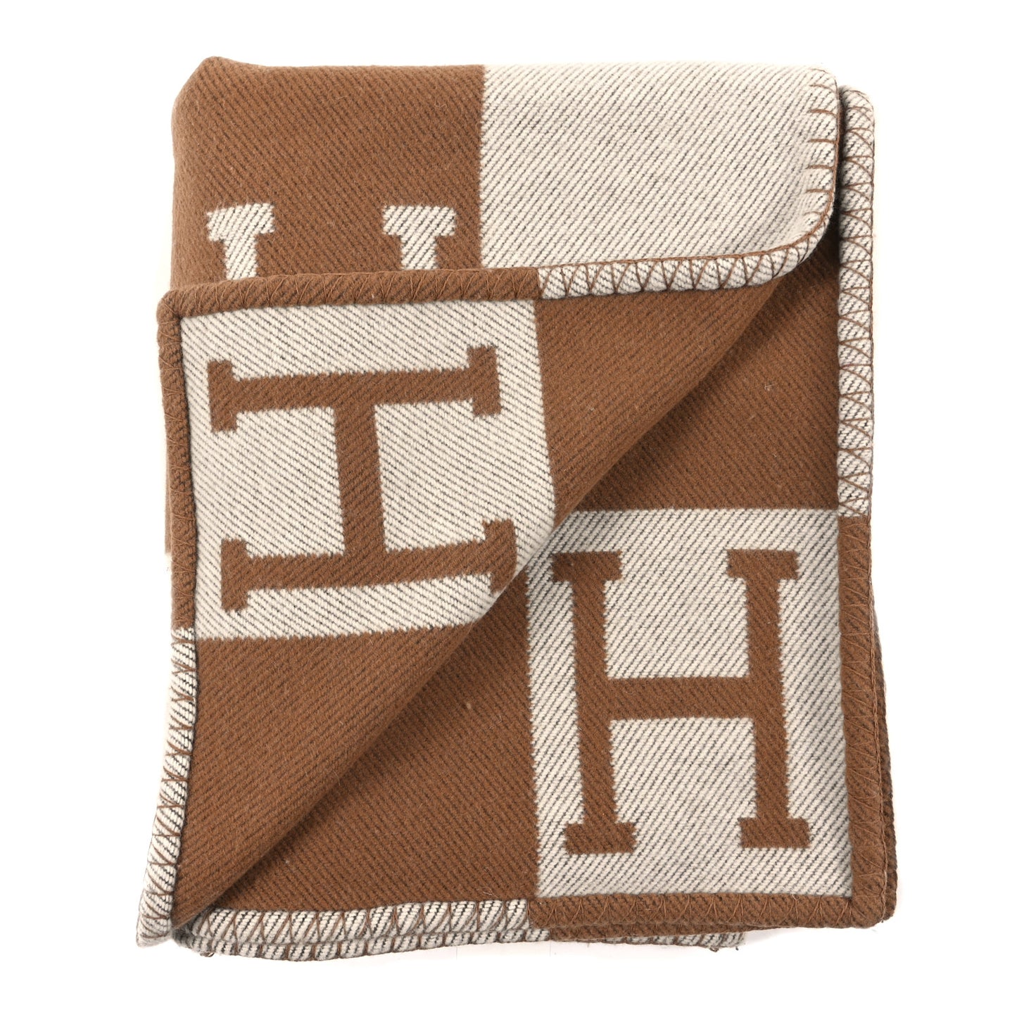 Wool Cashmere Avalon Blanket Ecru Camel