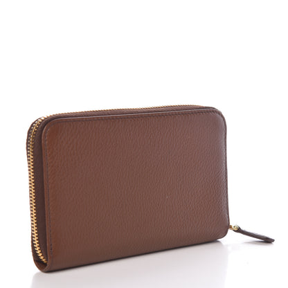 Prada Vitello Daino Compact Zip Around Wallet Palissandro 3 of 7