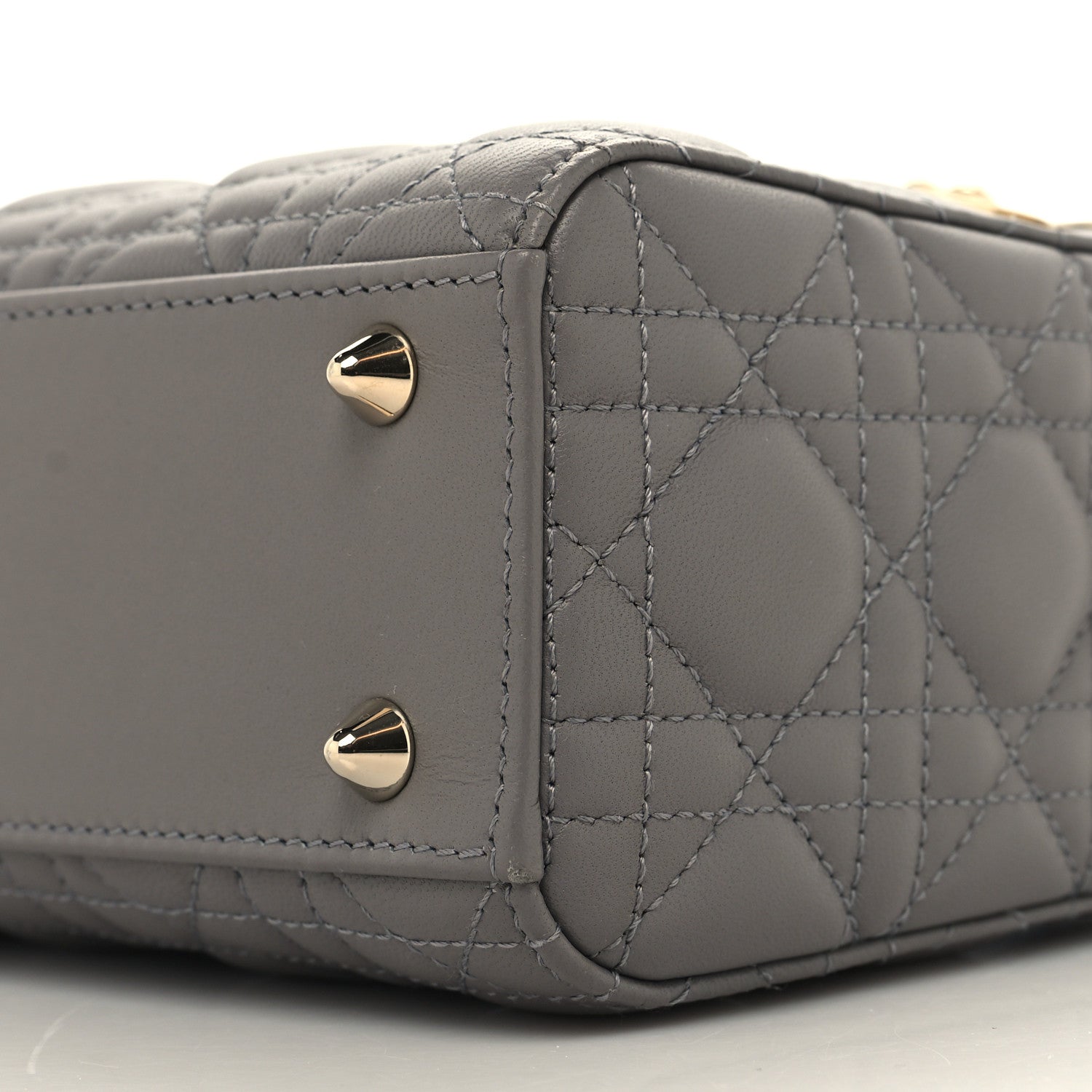 Christian Dior Lambskin Cannage Small My ABCDior Lady Dior Grey 10 of 11