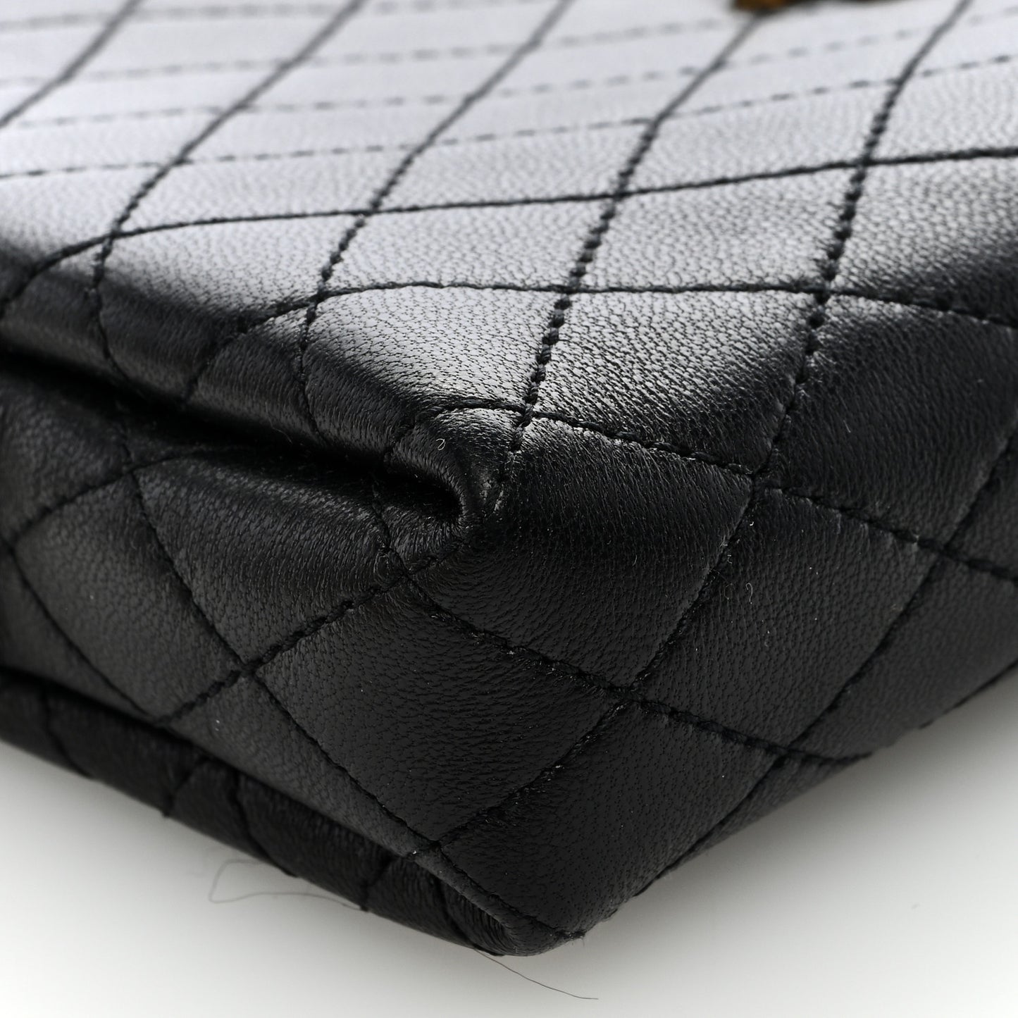 Lambskin Quilted Gaby Zipped Pouch Black