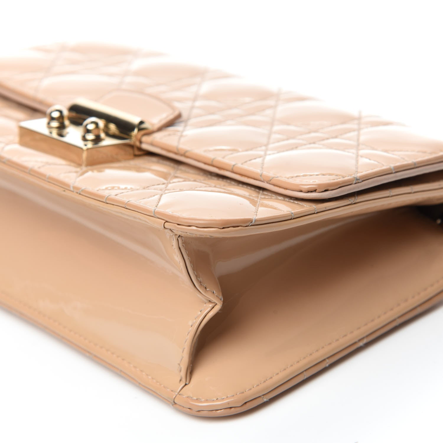 Christian Dior Patent Cannage Miss Dior Promenade Pouch Beige 7 of 13