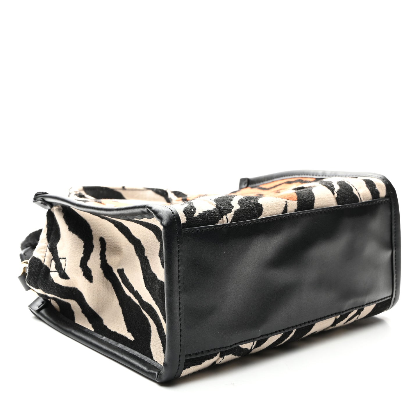 Cotton Canvas Zebra Tiger Print Mini The Traveler Tote Bag