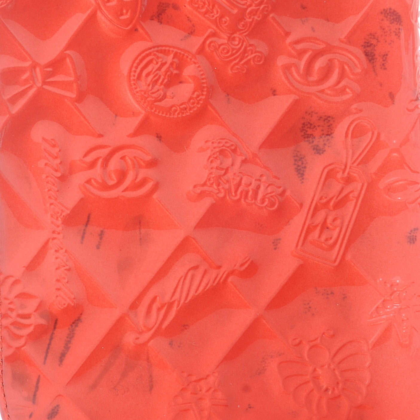 Chanel Patent Lucky Symbols Yen Wallet Coral 4 of 7