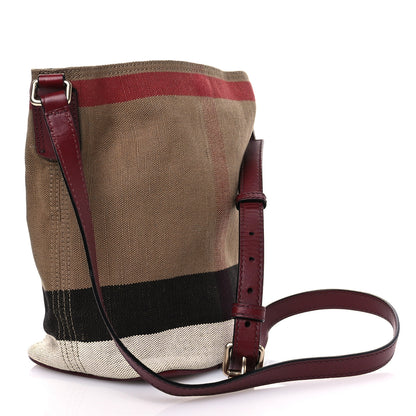 Burberry Canvas Mega Check Mini Ashby Tassel Crossbody Burgundy Red 4 of 12