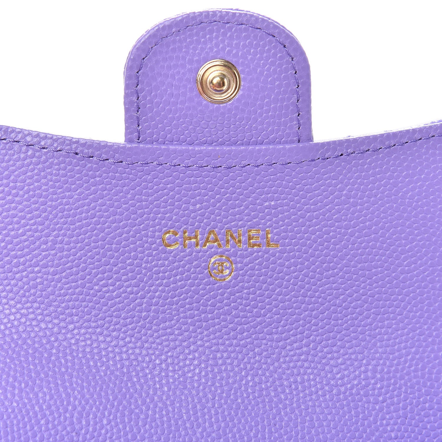 Chanel Caviar Quilted Flap Card Holder Wallet Purple 6 of 9