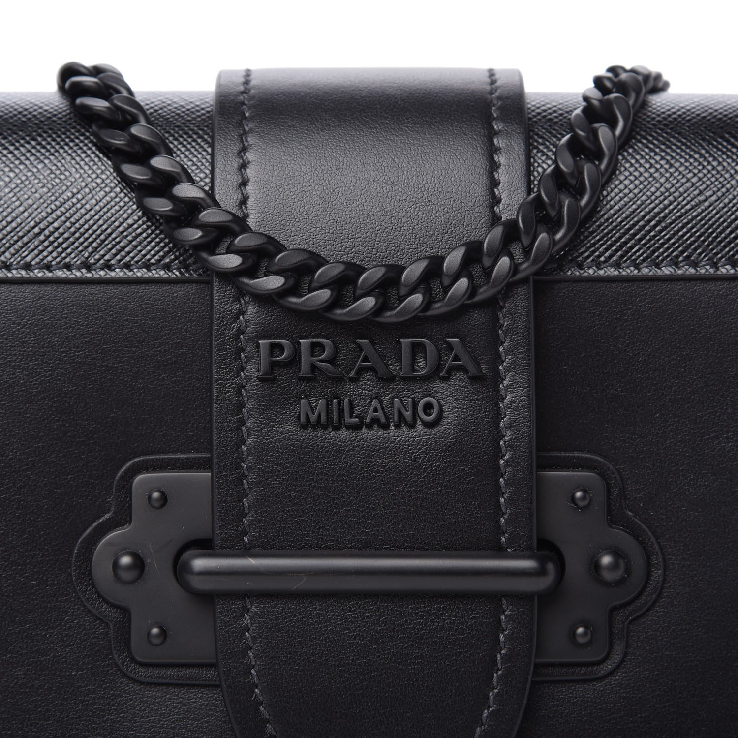 Prada City Calfskin Saffiano Cahier Bag Black 9 of 9