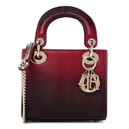 Christian Dior Lizard Gradient Mini Lady Dior Red 2 of 15