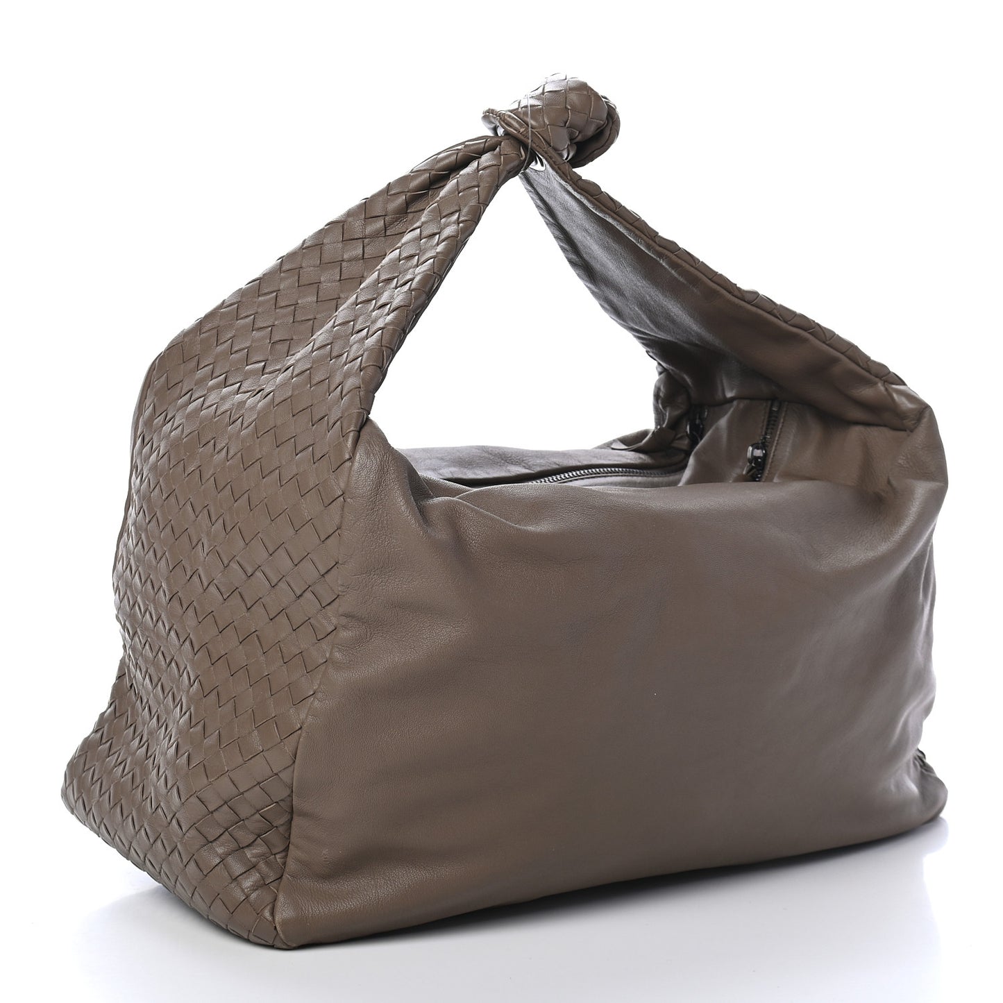 Nappa Intrecciato Large Knot Hobo New Steel