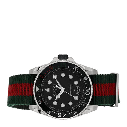 Gucci Stainless Steel Nylon 45mm Dive Quartz Watch Black 2 of 5