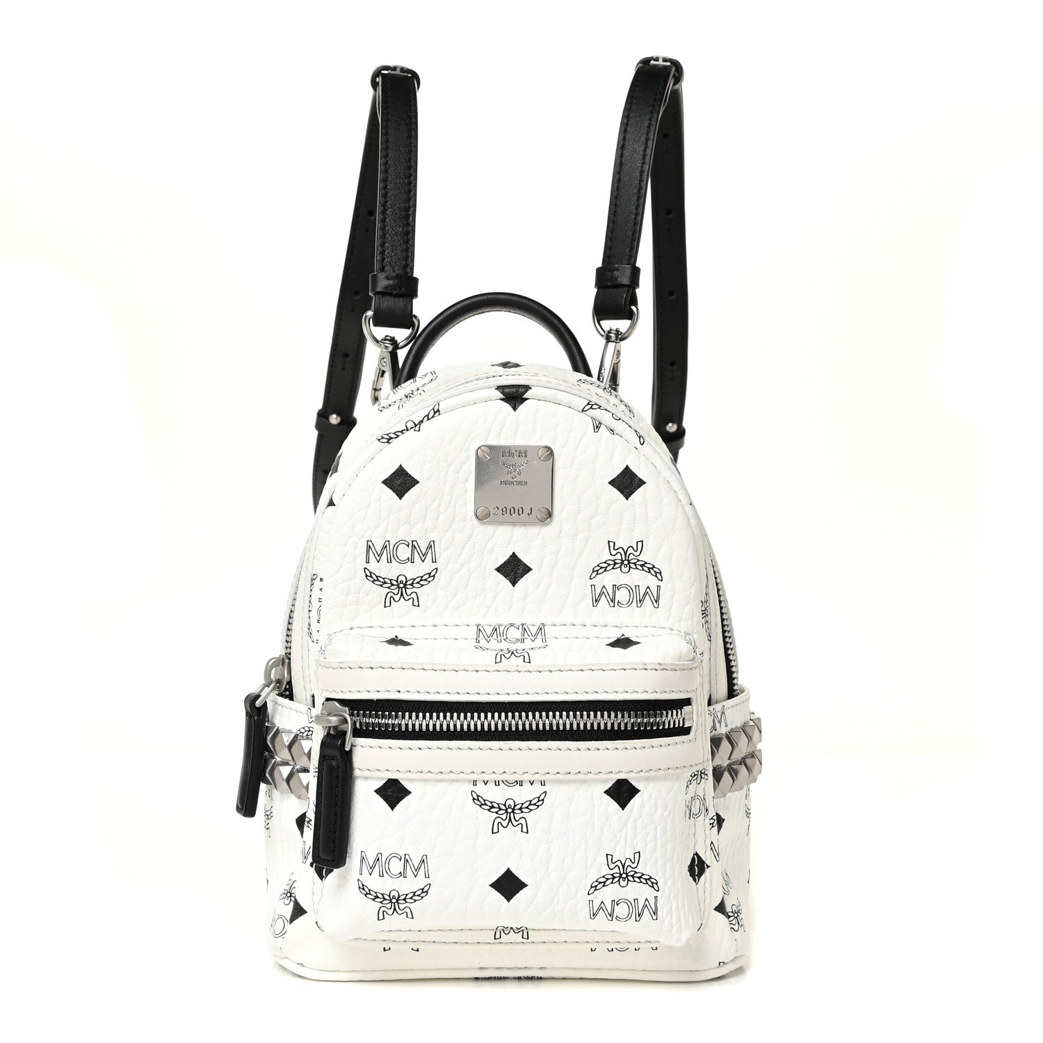 MCM Visetos Side Stud X-Mini Stark Bebe Boo Backpack White 1 of 13
