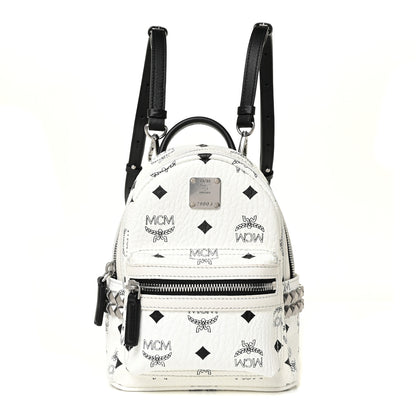MCM Visetos Side Stud X-Mini Stark Bebe Boo Backpack White 1 of 13