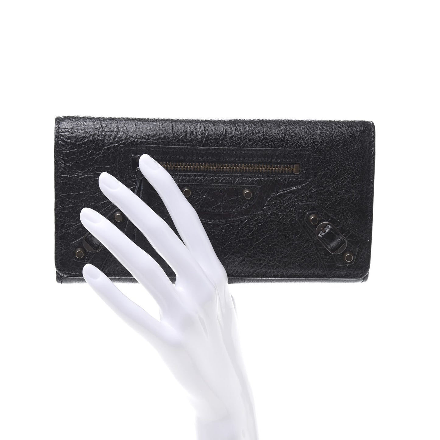 Agneau Classic Hardware Money Wallet Black