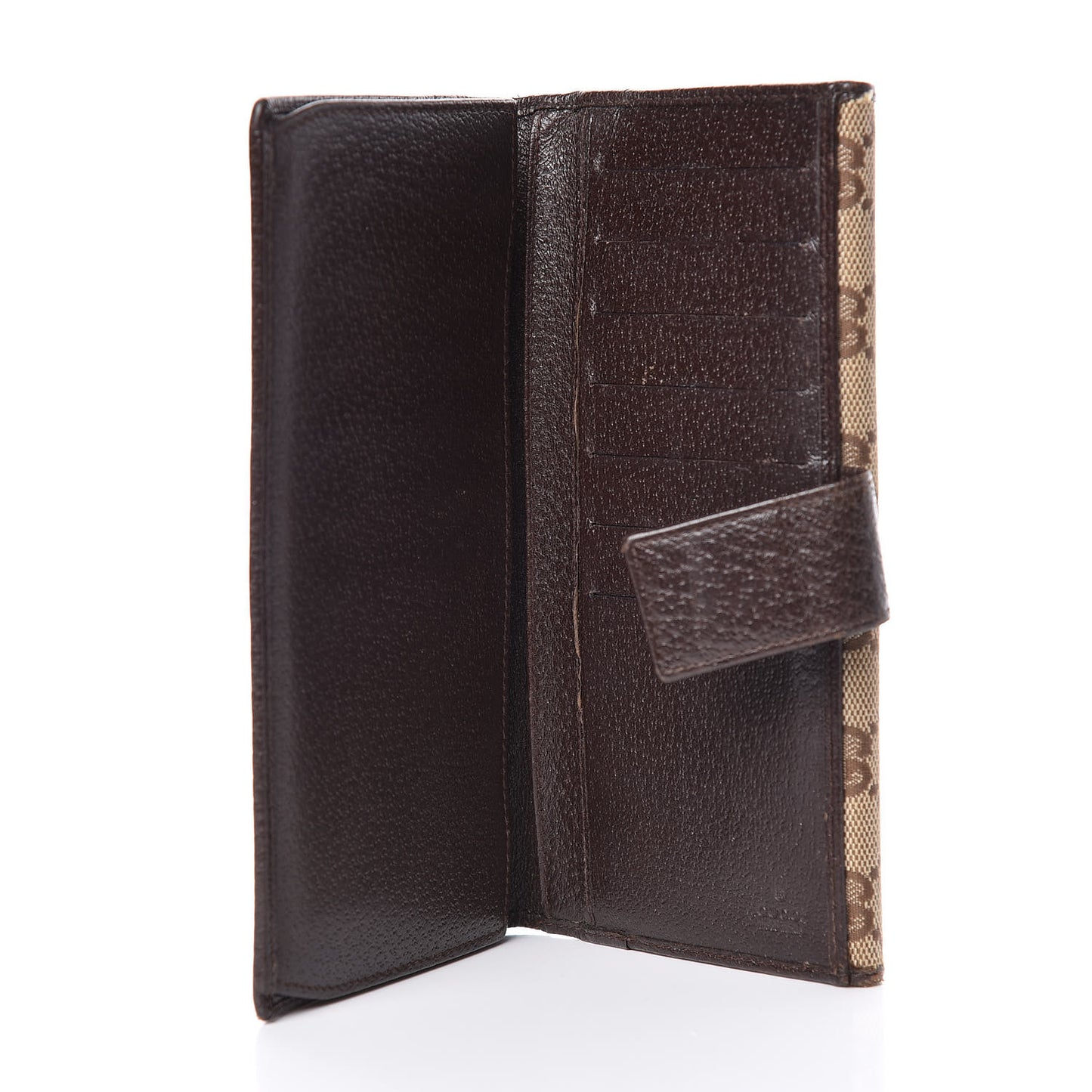 Monogram Metal Bar Continental Flap Wallet Beige Ebony Dark Brown