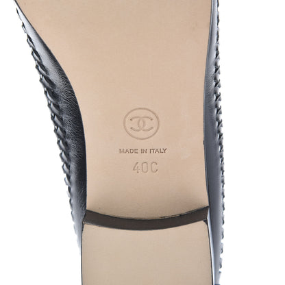 Chanel Lambskin Braided Kangaroo Mocassin Loafers 40 Black 6 of 9