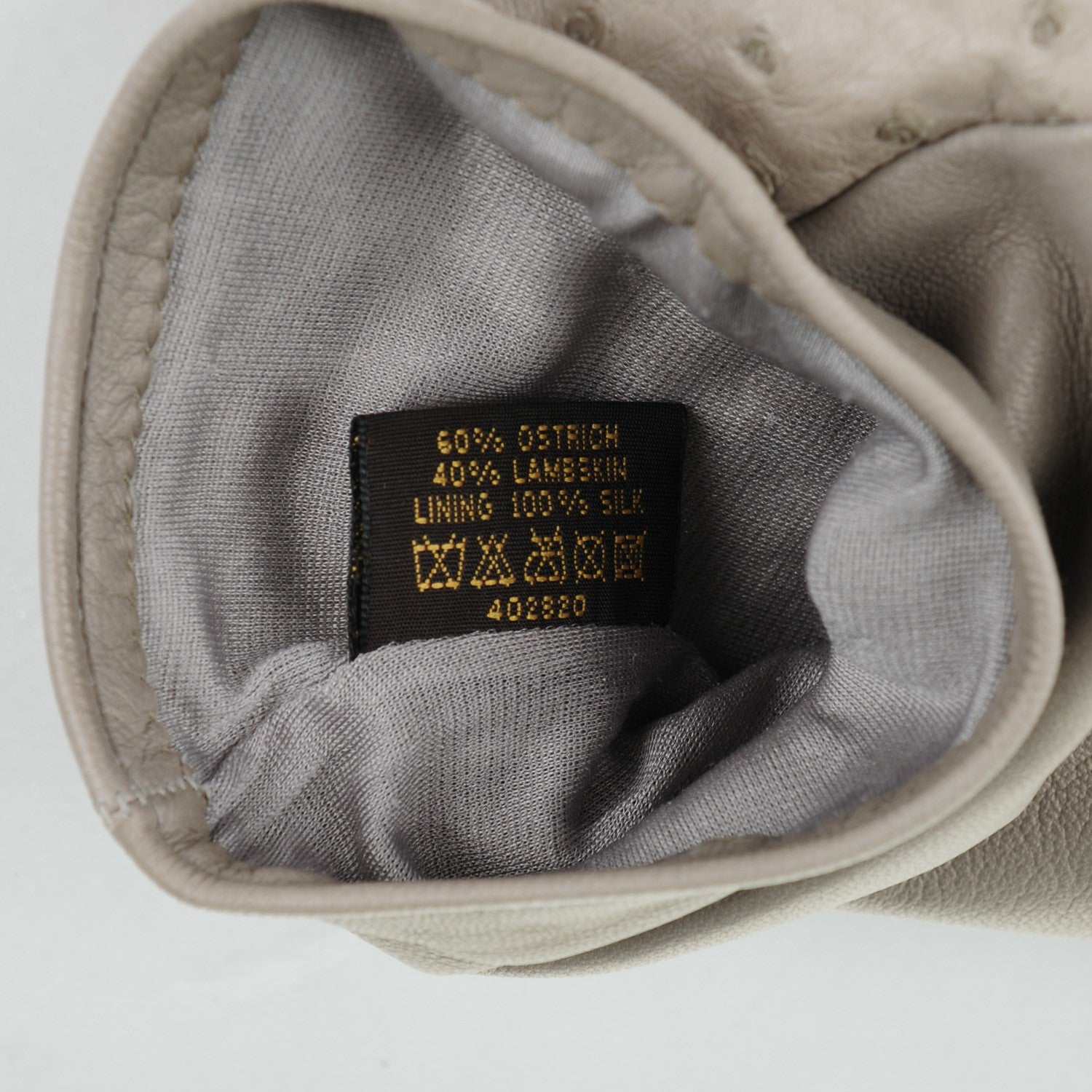 Louis Vuitton Ostrich Lambskin Gloves L Gris 4 of 6