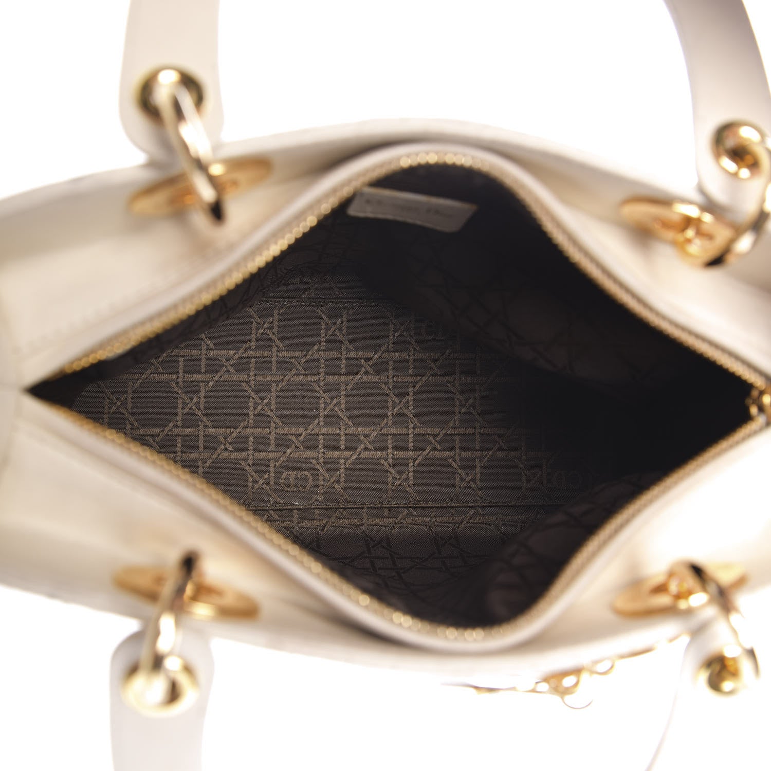 Christian Dior Lambskin Cannage Medium Lady Dior Light Beige 5 of 19