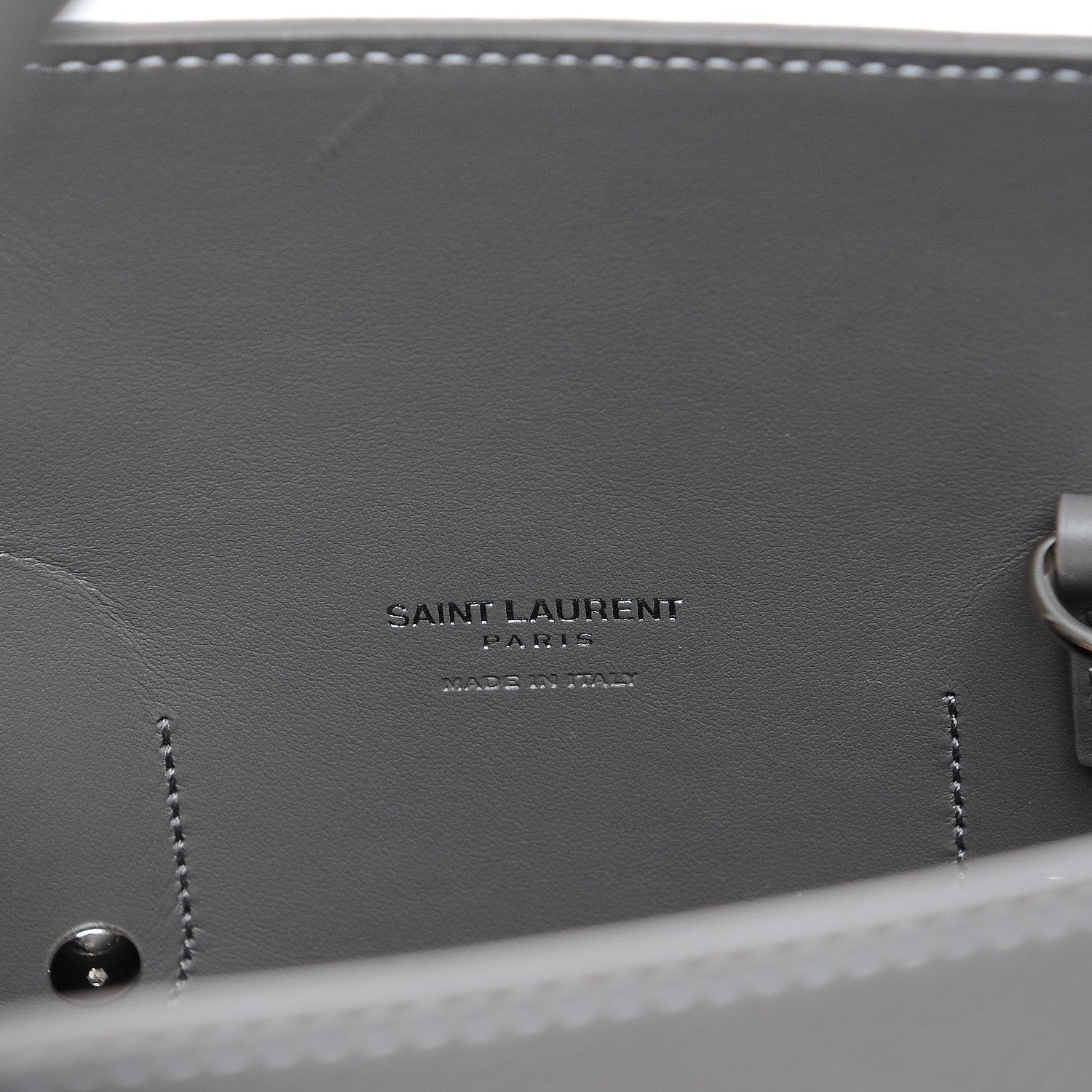Saint Laurent Grained Calfskin Topstitch Small Sac De Jour Grey 7 of 8