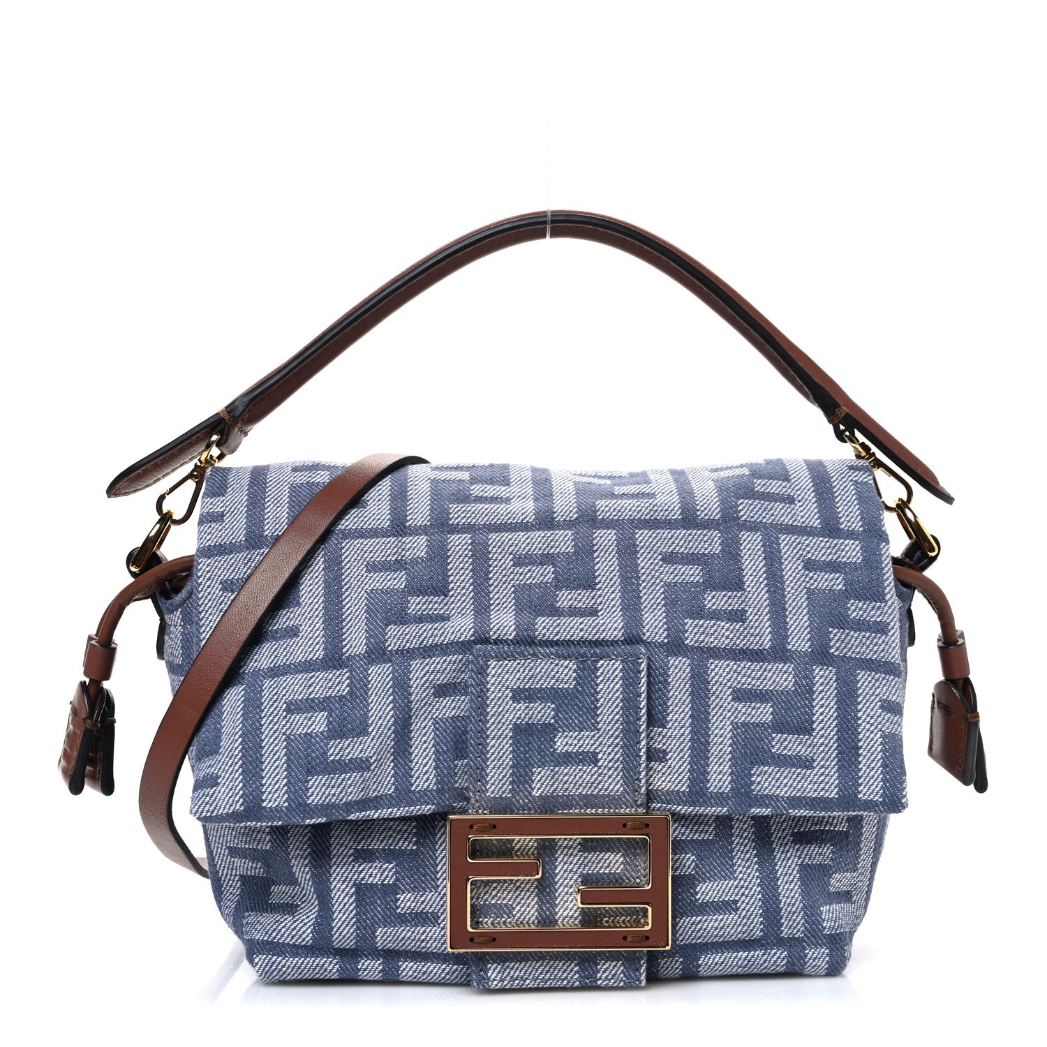 Fendi Denim Small Mamma Baguette Blue 1 of 10