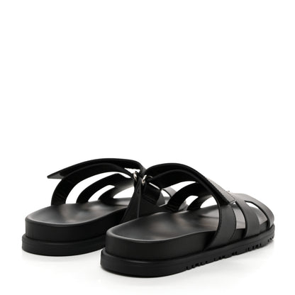 Hermes Calfskin Womens Chypre Sandals 38 Black 5 of 9
