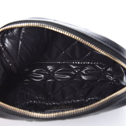 Chanel Grained Calfskin Quilted Small Curvy Pouch Cosmetic Case Black 5 of 7