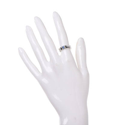 Tiffany 18K White Gold Blue Sapphire Stacking Ring 49 4.75 2 of 4