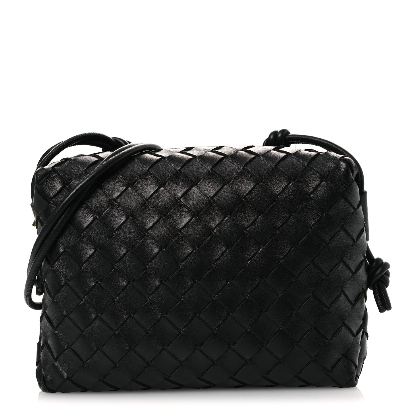 Nappa Intrecciato Small Loop Camera Bag Black