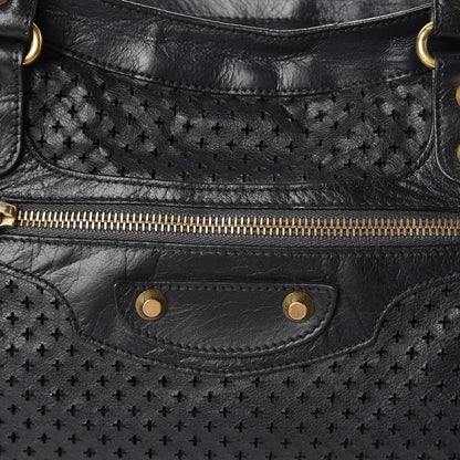Balenciaga Agneau Laser Cut Cross Classic Gold Hardware City Grey 8 of 15