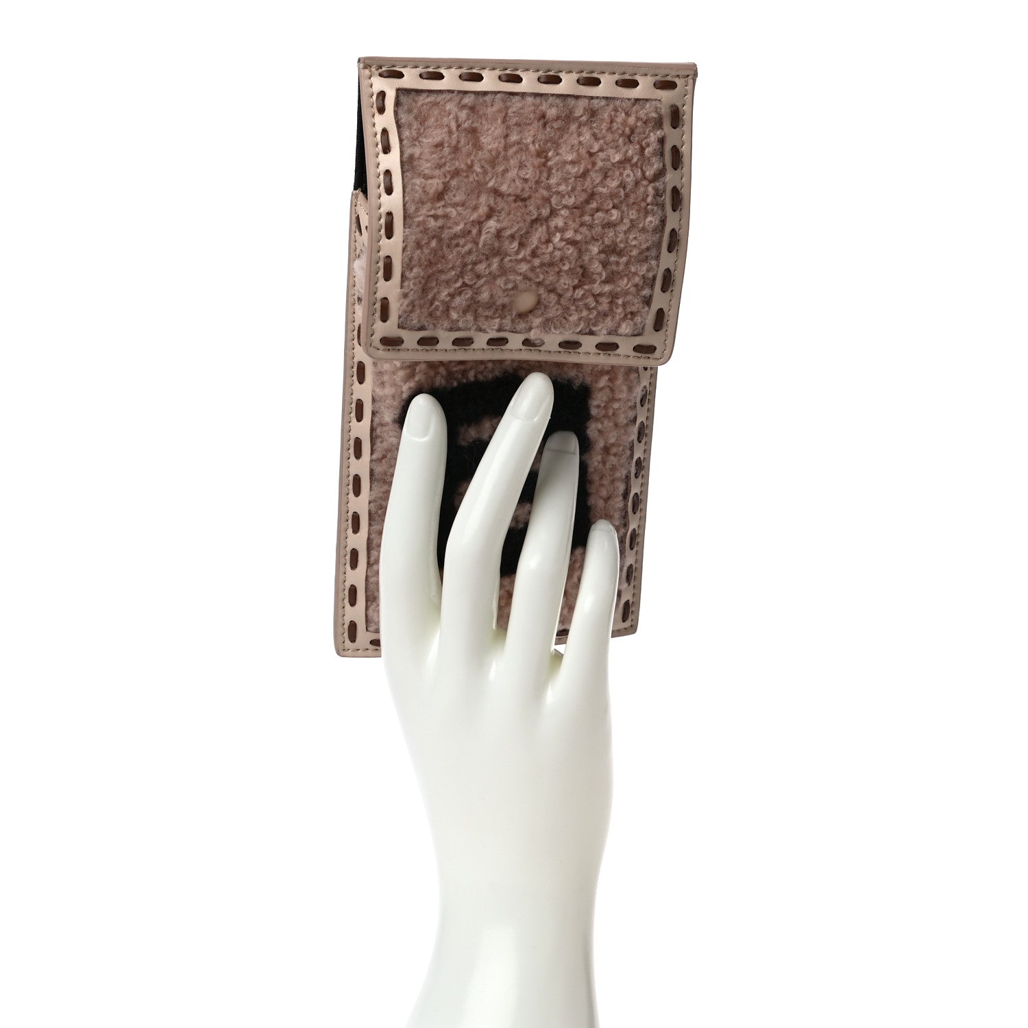Fendi Shearling Nappa Vitello Liberty FF Fendi O’Lock Clip Smartphone Pocket Pink 2 of 9