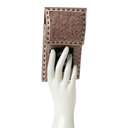 Fendi Shearling Nappa Vitello Liberty FF Fendi O’Lock Clip Smartphone Pocket Pink 2 of 9