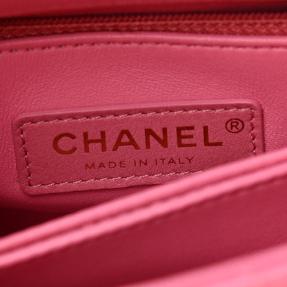 Chanel Caviar Quilted Lizard Embossed Extra Mini Coco Handle Flap Pink 6 of 10