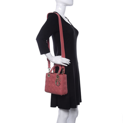Christian Dior Lambskin Cannage Small Lucky Badges My Lady Dior Coral 2 of 10