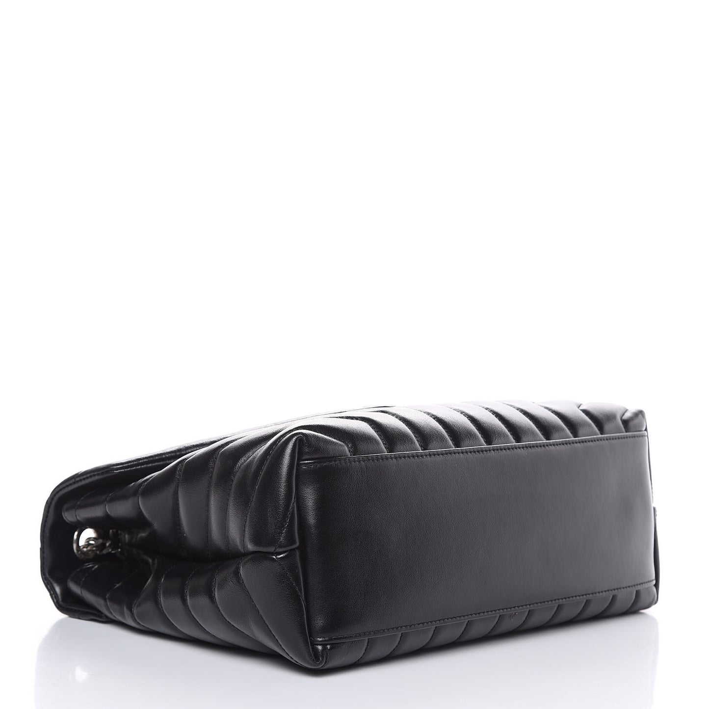 Calfskin Y Quilted Monogram Medium Loulou Chain Satchel Black