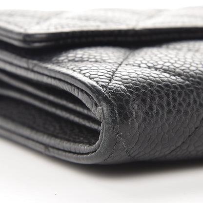 Chanel Caviar Quilted Large Gusset Flap Wallet Black 9 of 14