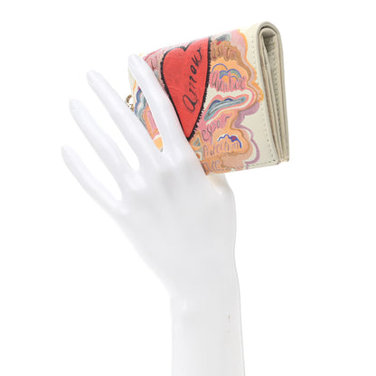 Christian Dior Calfskin Amour Print Compact Wallet Multicolor 2 of 8