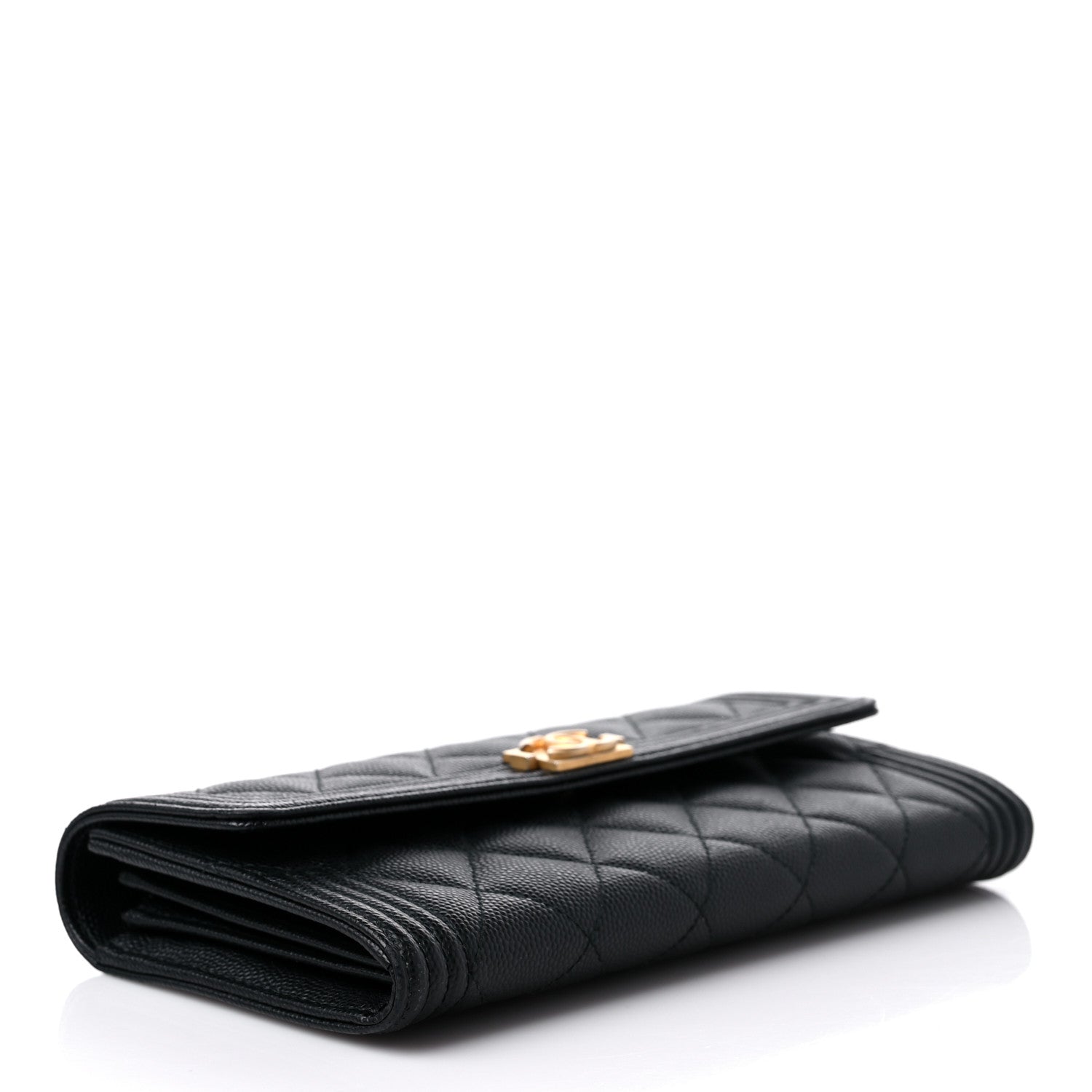 Chanel Caviar Quilted Long Boy Flap Wallet Black 4 of 13