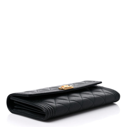 Chanel Caviar Quilted Long Boy Flap Wallet Black 4 of 13