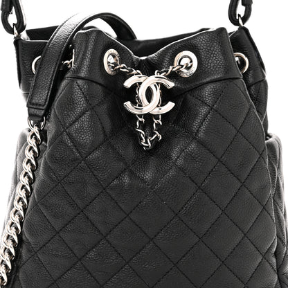 Chanel Caviar Quilted Small Chain Bucket Bag Black 8 of 13