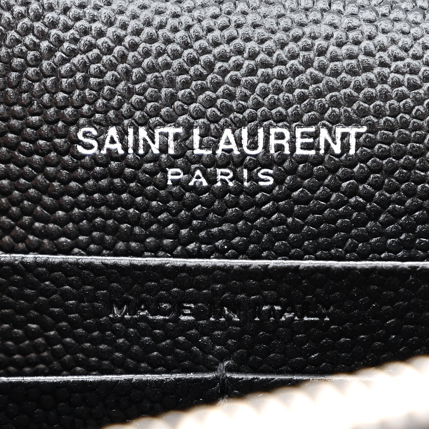 Saint Laurent Grain De Poudre Matelasse Chevron Monogram Envelope Chain Wallet Black 6 of 12