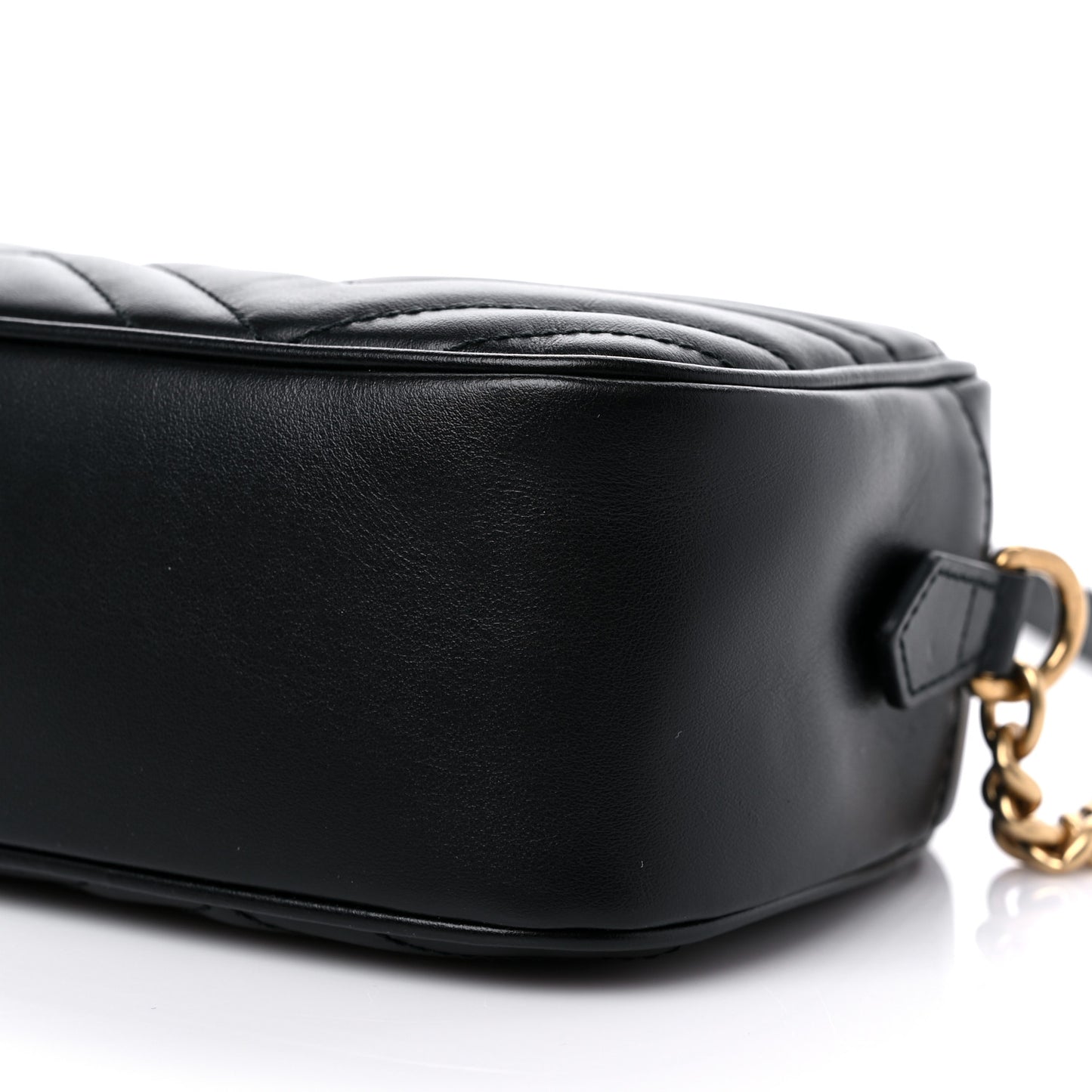 Calfskin Matelasse Small GG Marmont Chain Shoulder Bag Black