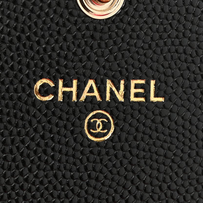 Chanel Caviar Metal Perforated Quilted CC Flap Wallet Black 6 of 9